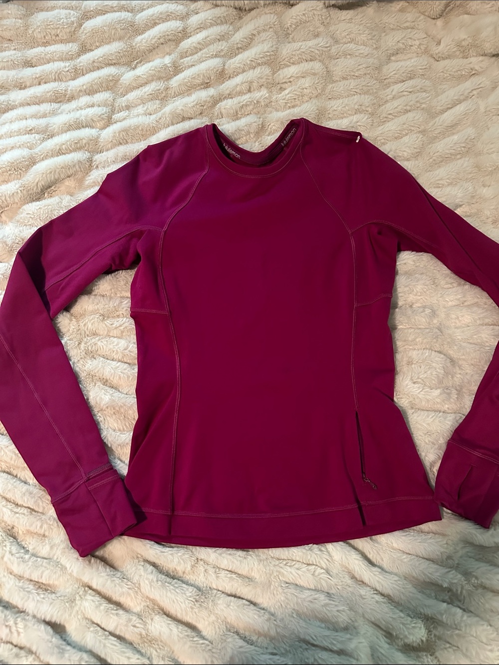 Lululemon Women’s Long-Sleeve Active Top - Deep Berry Size 4